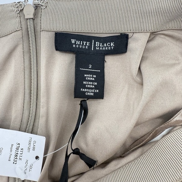 WHBM Women's Size 2 Gold Sequin Mini Skirt - Picture 7 of 9